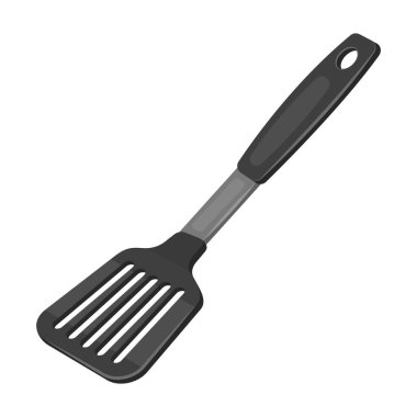 Mutfak spatula. Tek renkli stil vektör simge stok çizim web Barbekü tek simge.