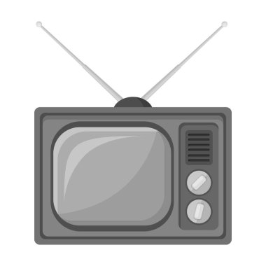 Eski Tv.Old yaş tek kutsal kişilerin resmi içinde tek renkli stil vektör simge stok çizim web.