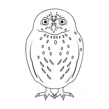 Anahat stili vektör simge stok çizim web Owl.Animals tek simge.