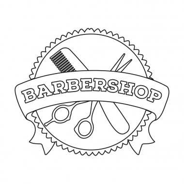 Berberler işareti. Anahat stili vektör simge stok çizim web berber tek simge.