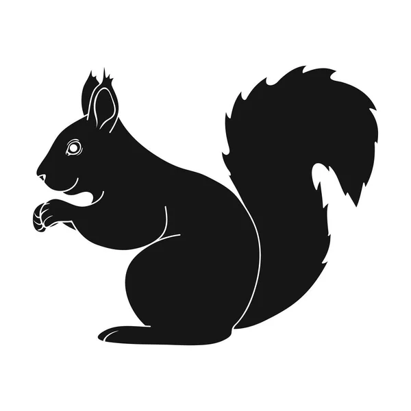 블랙 스타일 벡터 기호 재고 일러스트 웹에서 Squirrel.Animals 단일 아이콘. — 스톡 벡터