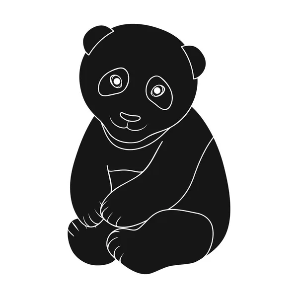 Panda.Animals jednoduchý ikona v černém stylu vektor symbol skladem ilustrace web. — Stockový vektor