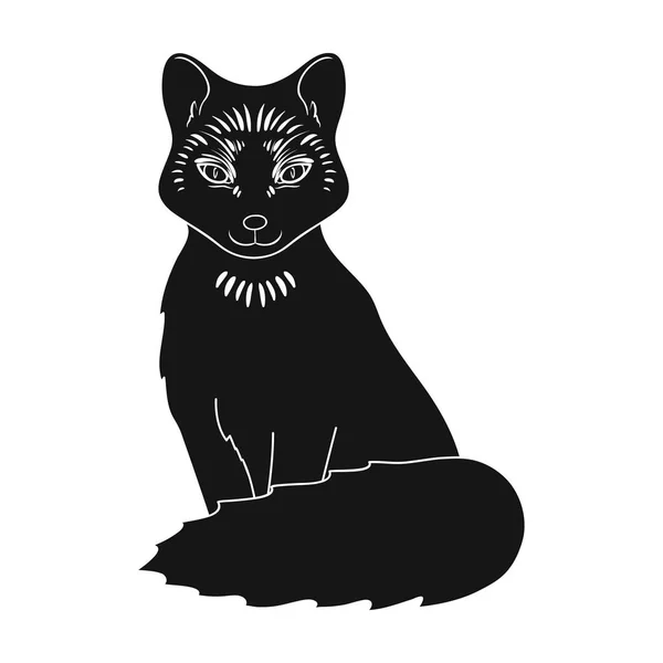 Red fox.Animals single icon in black style vector symbol stock illustration web. — Stock Vector