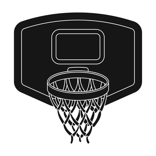 Щит с баскетболом. Баскетбол иконка в черном стиле векторные символы фондовый иллюстрация веб . — стоковый вектор