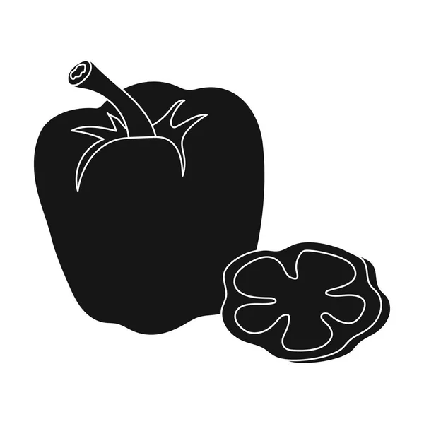Solo icono de pimentón BBQ en el estilo negro vector símbolo stock ilustración web . — Archivo Imágenes Vectoriales