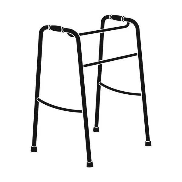 Walker pour les handicapés.Vieillesse icône unique en noir style vectoriel symbole illustration web . — Image vectorielle