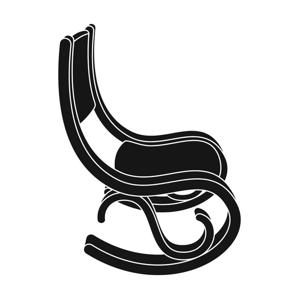 Роккинг стул. Старость одна иконка в черном стиле векторный символ фондовый иллюстрация веб . — стоковый вектор