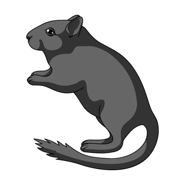 Серый gerbil.Animals одна иконка в стиле мультфильма векторные символы фондовые иллюстрации веб . — стоковый вектор