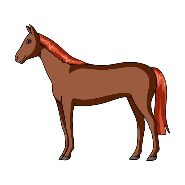 Caballo.Animales icono único en el estilo de dibujos animados vector símbolo stock ilustración web . — Archivo Imágenes Vectoriales
