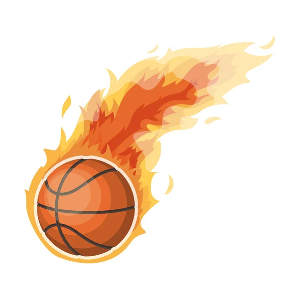 Fireball.Basketball único ícone em desenho animado estilo vetor símbolo ilustração web . — Vetor de Stock