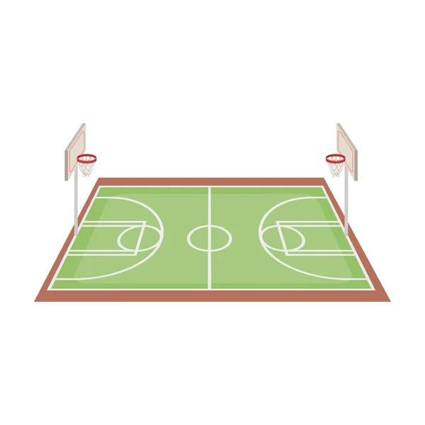 Kosárlabda pálya. Kosárlabda egyetlen ikonját rajzfilm stílusú vektor szimbólum stock illusztráció web. — Stock Vector