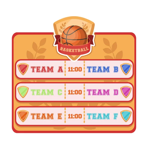 Placard en la cancha de baloncesto. Baloncesto icono único en el estilo de dibujos animados vector símbolo stock ilustración web . — Vector de stock
