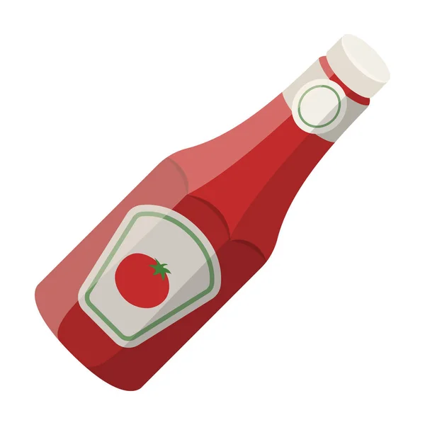 Una botella de ketchup.BBQ icono único en el estilo de dibujos animados vector símbolo stock ilustración web . — Vector de stock