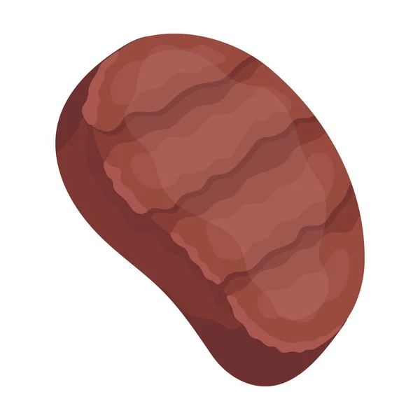 Fritto steak.BBQ singola icona in stile cartone animato vettore simbolo stock illustrazione web . — Vettoriale Stock