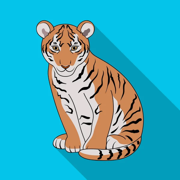 Jovem tiger.Animals único ícone em estilo plano símbolo vetorial web ilustração estoque . — Vetor de Stock