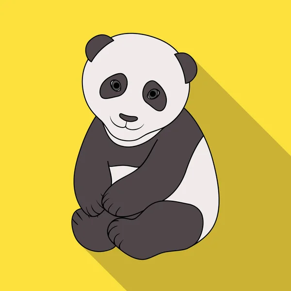 Düz stil vektör simge stok çizim web Panda.Animals tek simge. — Stok Vektör