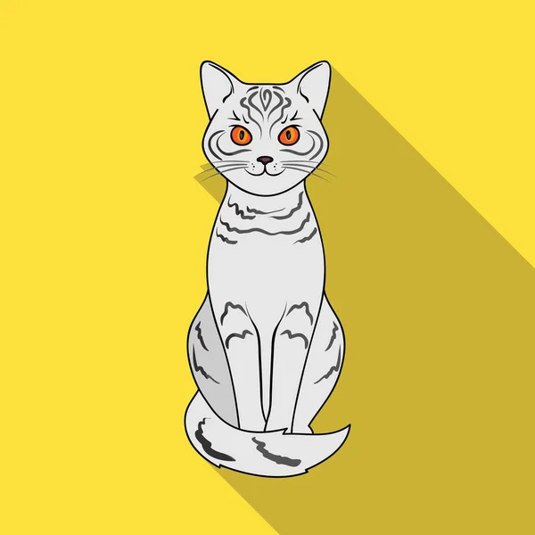 Gris cat.Animals icono único en el estilo plano vector símbolo stock ilustración web . — Vector de stock