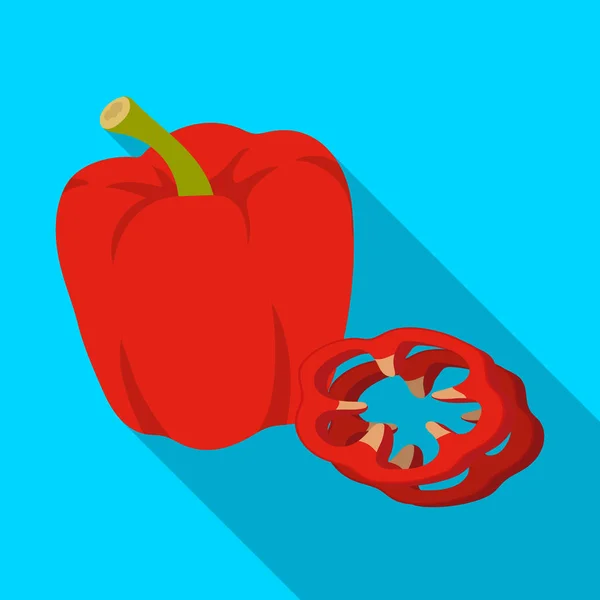 Bell pepper.BBQ ícone único em estilo plano símbolo vetorial web ilustração estoque . — Vetor de Stock