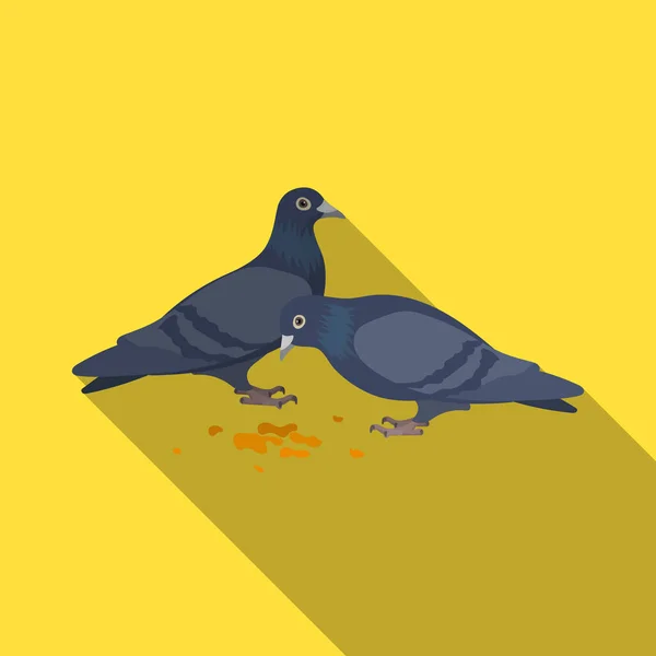 Pigeon.Old возраст один значок в плоский стиль вектор символ акций иллюстрации веб. — стоковый вектор