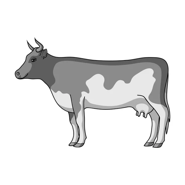 Cow.Animals único ícone no estilo monocromático símbolo vetorial web ilustração estoque . —  Vetores de Stock