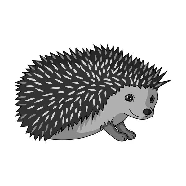 Hedgehog.Animals single icon in monochrome style vector symbol stock illustration web. — Stock Vector