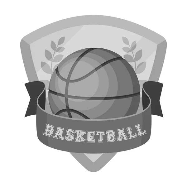 Basket emblem.Basketball singola icona in stile monocromatico vettore simbolo stock illustrazione web . — Vettoriale Stock