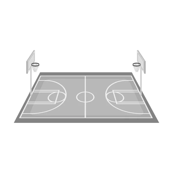 Basketbalveld. Basketbal één pictogram in zwart-wit stijl vector symbool stock illustratie web. — Stockvector