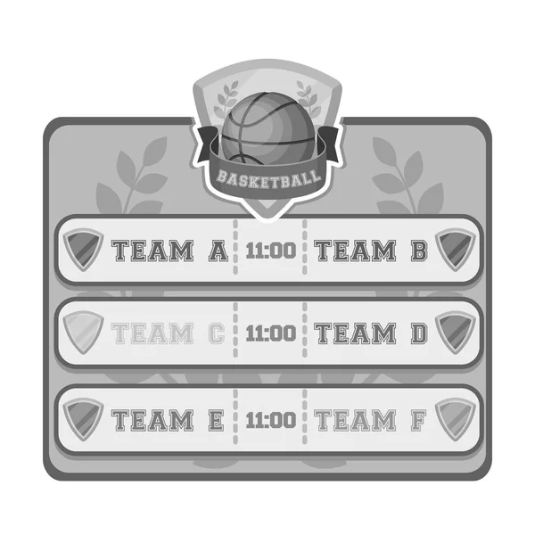 Plaque sur le terrain de basket-ball. Basketball icône unique en monochrome style vectoriel symbole illustration web . — Image vectorielle