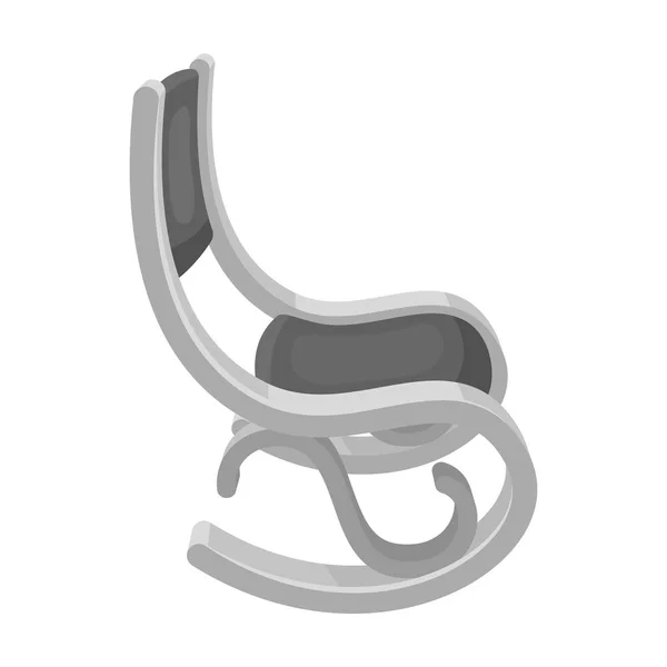Качалка стул. Одинокая икона старости в монохромном стиле векторные символы фондовый иллюстрации веб . — стоковый вектор