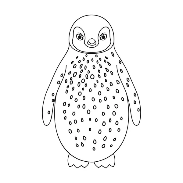 Penguin.Animals 単一のアウトライン スタイルのベクトル シンボル ストック イラストの web アイコン. — ストックベクタ