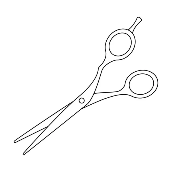 Scissors.Barbershop 単一のアウトライン スタイルのベクトル シンボル ストック イラストの web アイコン. — ストックベクタ