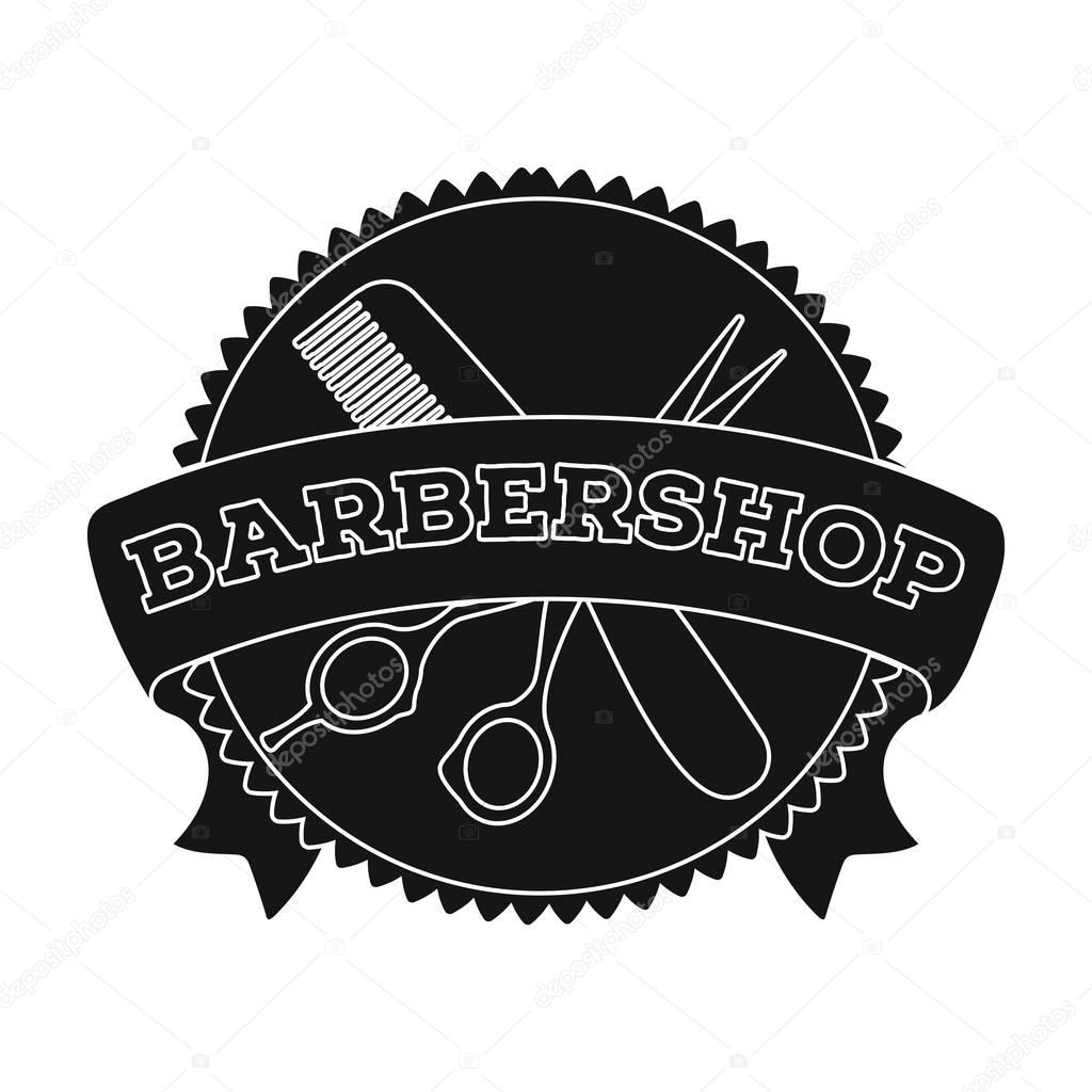 Barbers sign.Barbershop single icon in black style vector symbol stock illustration web.