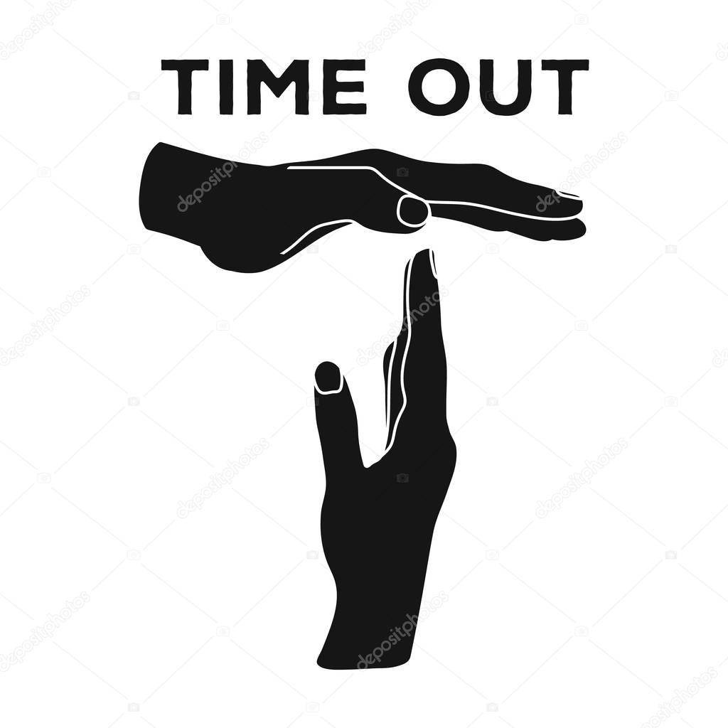 Download Gesture of a time out.Basketball single icon in black ...