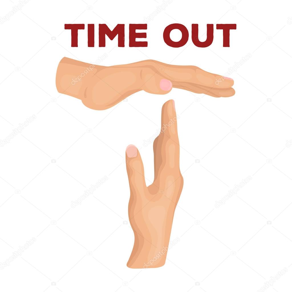 Gesture of a time out.Basketball single icon in cartoon style vector symbol stock illustration .
