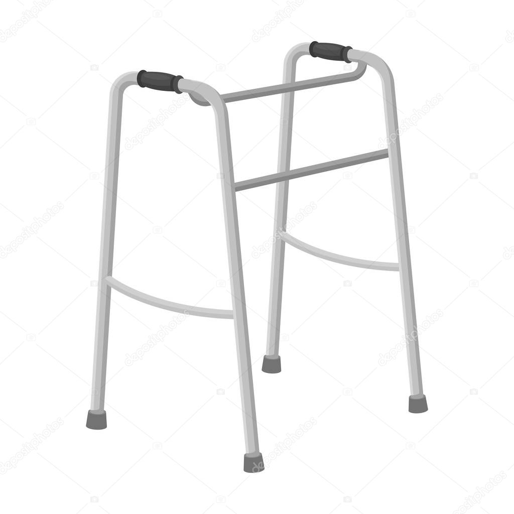 Walker for the disabled.Old age single icon in monochrome style vector symbol stock illustration web.