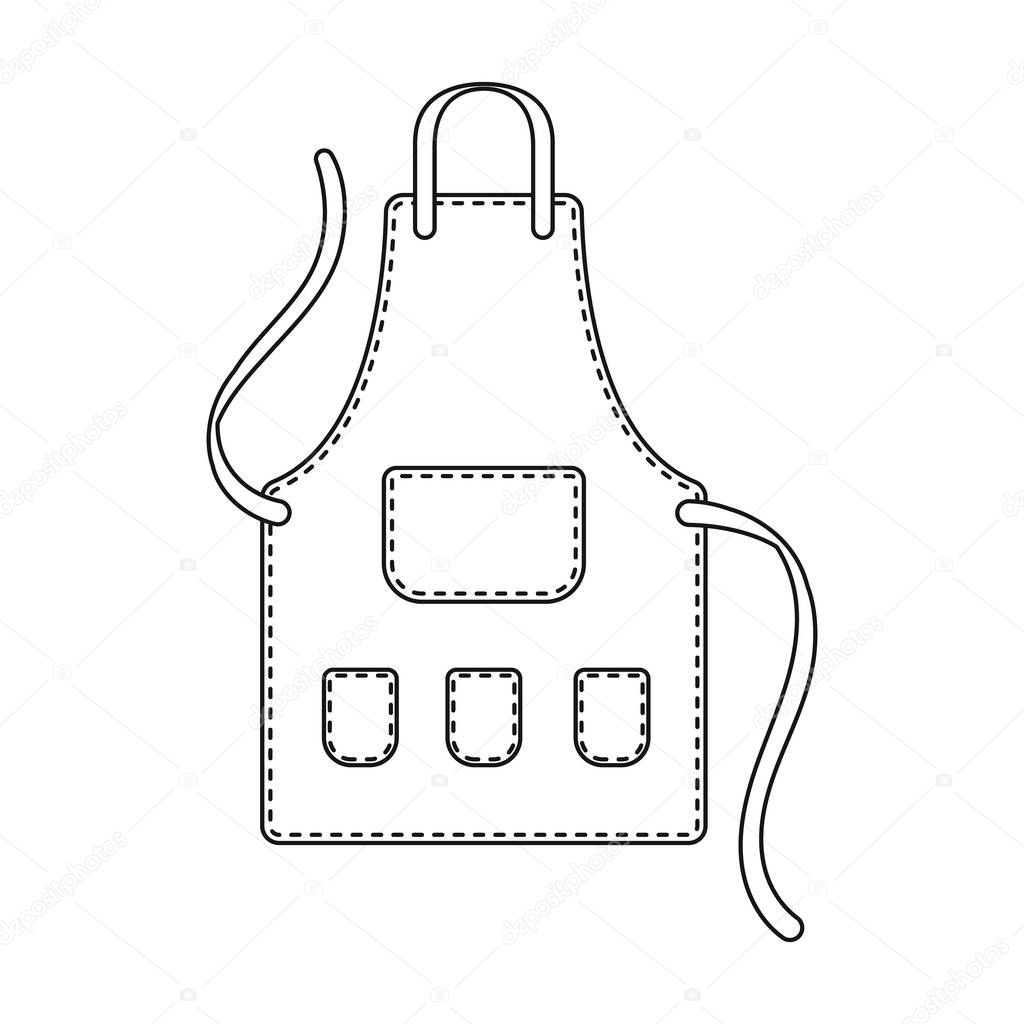 Apron of a hairdresser with pockets.Barbershop single icon in outline style vector symbol stock illustration web.