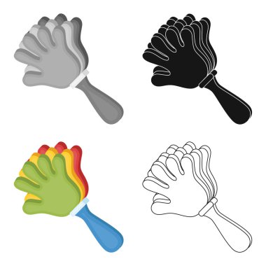 Öznitelik bir el şeklinde fan. Resimde çizgi film tarzı vektör simge hisse senedi simgesi tek fanlar.