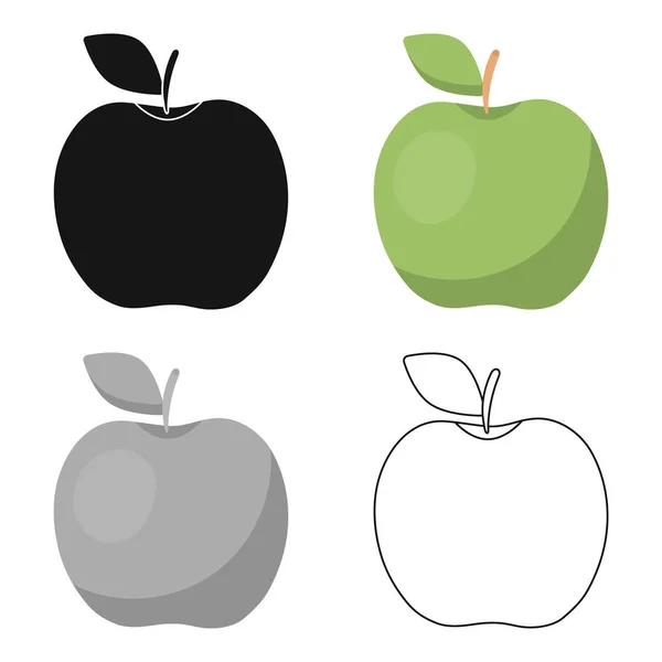 Apple ikonját rajzfilm. Egyetlen gyümölcsöt ikonra. — Stock Vector