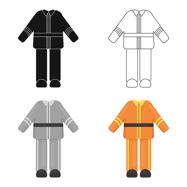 Brandweerman uniform pictogram cartoon. Één silhouet brand apparatuur icoon uit de grote brandweer cartoon. — Stockvector