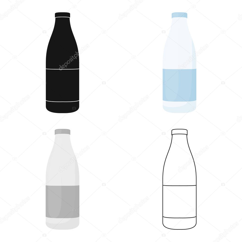 Bottle milk icon cartoon. Single bio, eco, organic product icon from the big milk cartoon.