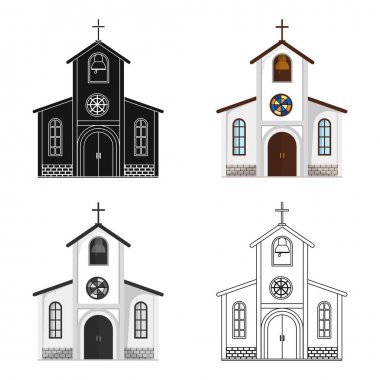 Church in which the bride and groom conduct a rite before the wedding.Wedding single icon in cartoon style vector symbol stock illustration. clipart