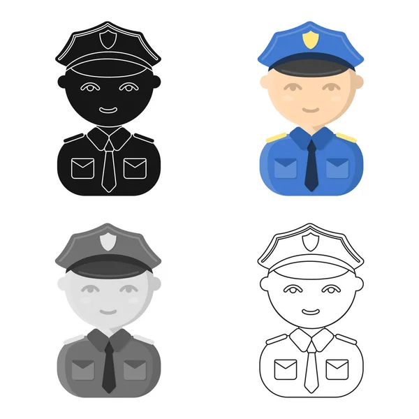 Icono de dibujos animados de policía. Ilustración para diseño web y móvil . — Vector de stock