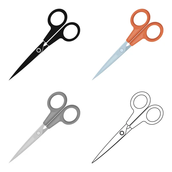 Metal scissors with red handles . School device for cutting out .School And Education single icon in cartoon style vector symbol stock illustration. — Stock Vector