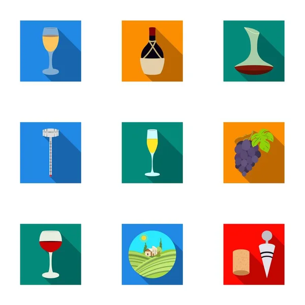 Produits du vin. Icône de production de vigne dans la collection ensemble sur l'illustration de stock de symbole vectoriel de style plat . — Image vectorielle