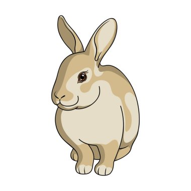 Gri tavşan. Hayvanlar karikatür tarzı Oylayıcısı, bit eşlem sembol stok çizimde web simgesinde tek.
