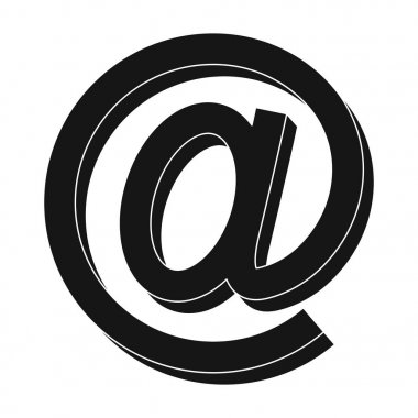 E-posta simgesi. Posta ve postacı tek simge siyah stil vektör simge stok çizim web içinde.