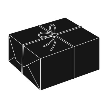 Posta parsel. Posta ve postacı tek simge siyah stil vektör simge stok çizim web içinde.