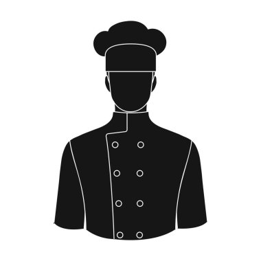 Chef.Professions tek simge siyah stil vektör simge stok çizim web içinde.