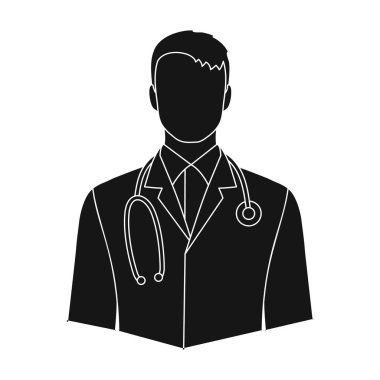 Doctor.Professions tek simge siyah stil vektör simge stok çizim web içinde.