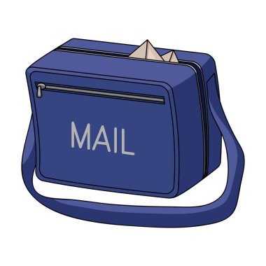 Posta çantası. Karikatür tarzı vektör simge stok çizim web posta ve postacı tek simge.